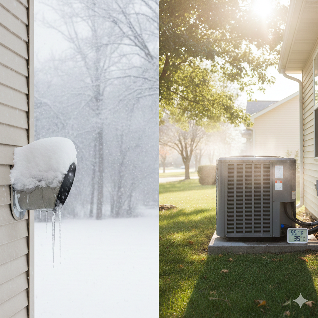Air conditioning unit operating during hot Chicago summer