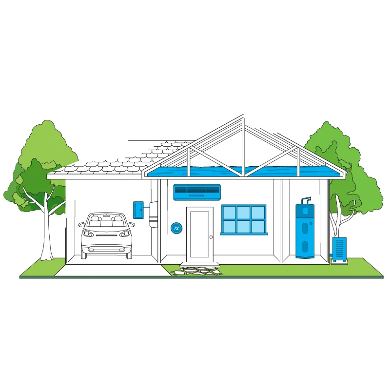 Energy-saving HVAC air conditioning unit reducing high summer energy bills in a Chicago home